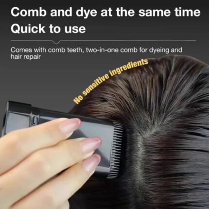 Water And Sweat Proof Hair Comb Dye Long Lasting Easy To Use Safe And Effective Hair Coloring Solution - Black